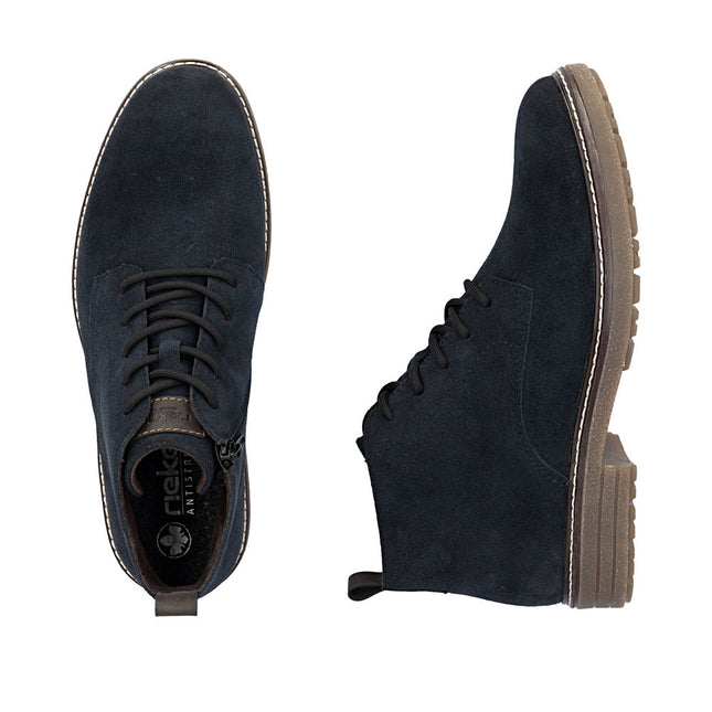 Rieker 33106-14 Navy Suede Ankle Boot