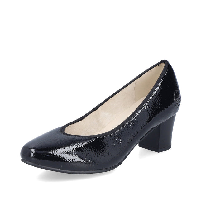 Rieker 44650-02 Black Patent Heel