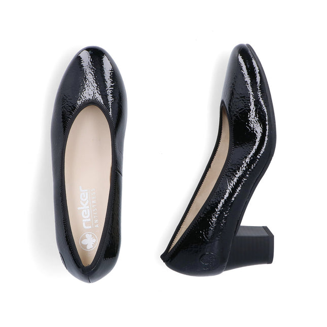 Rieker 44650-02 Black Patent Heel