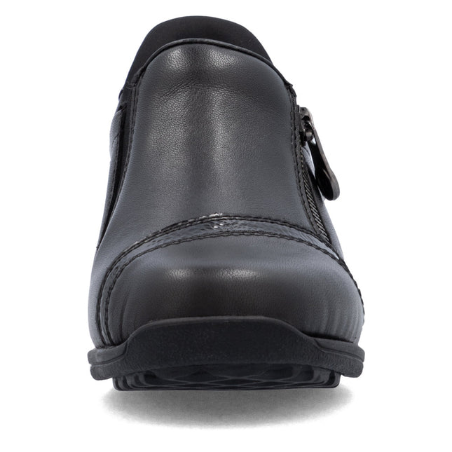 Rieker 47264-00 Black Womens Low Wedge Shoe