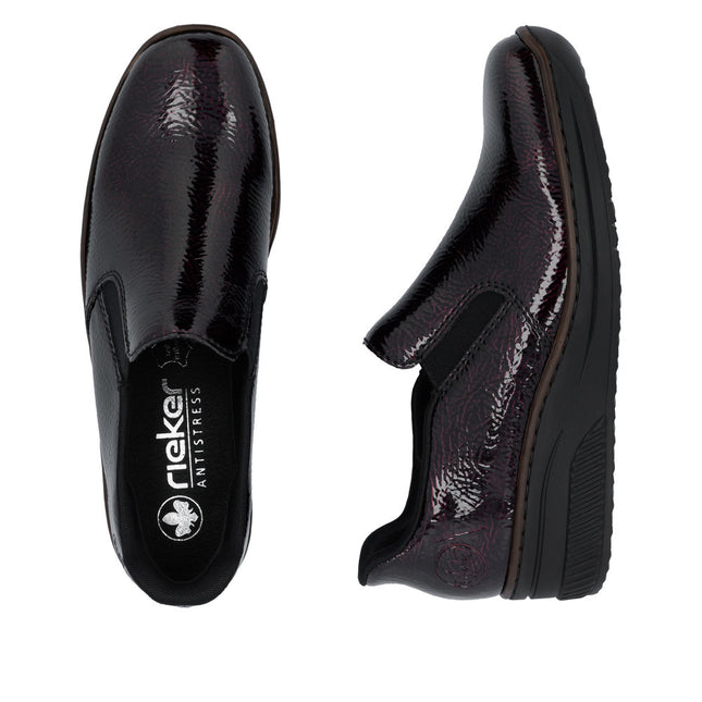 Rieker 48761-35 Dark Burgundy Womens Slip-on Shoe