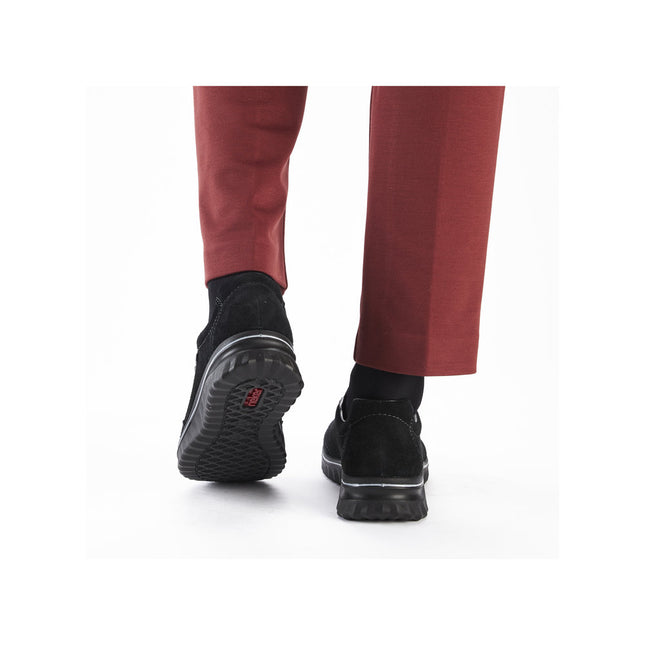 Rieker 59071-00 Black Suede Womens Low Wedge Shoe