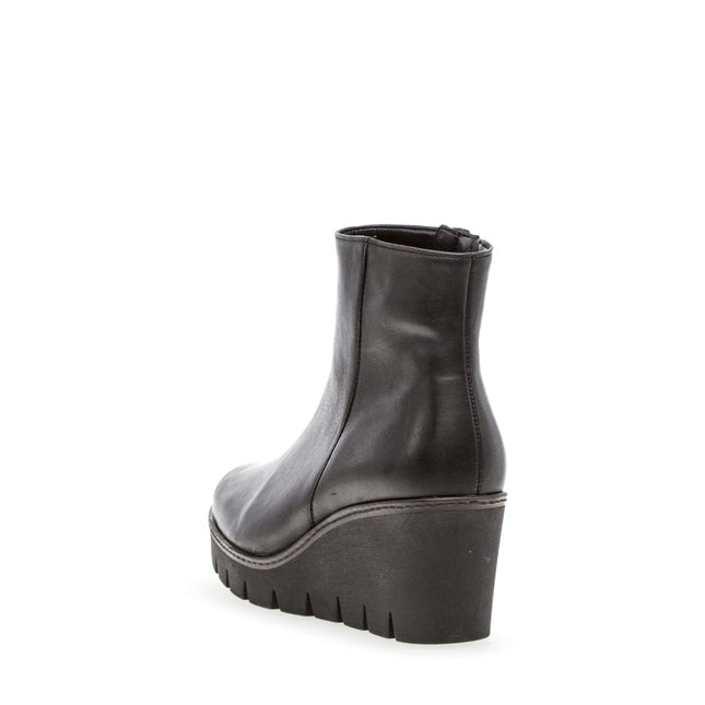 Gabor 74.780.27 Utopia Black Leather Wedge Ankle Boot