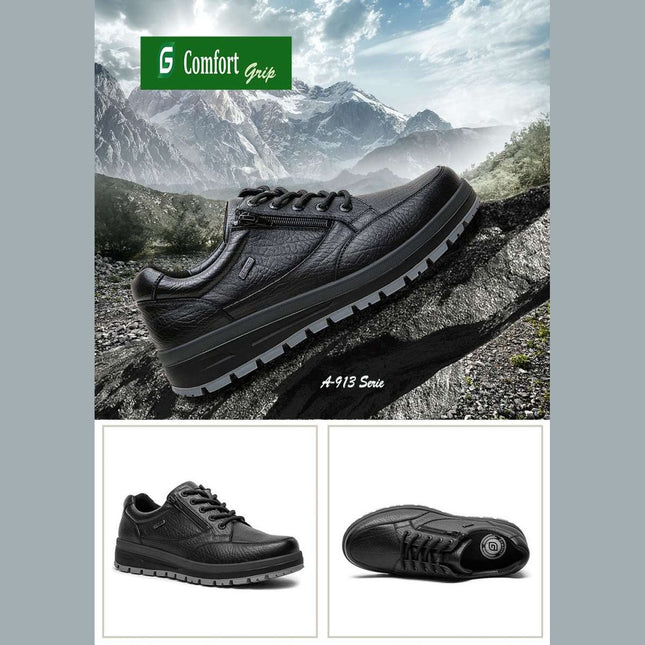 G Comfort A-913S Black Wide Fit Trekking Shoes Waterproof