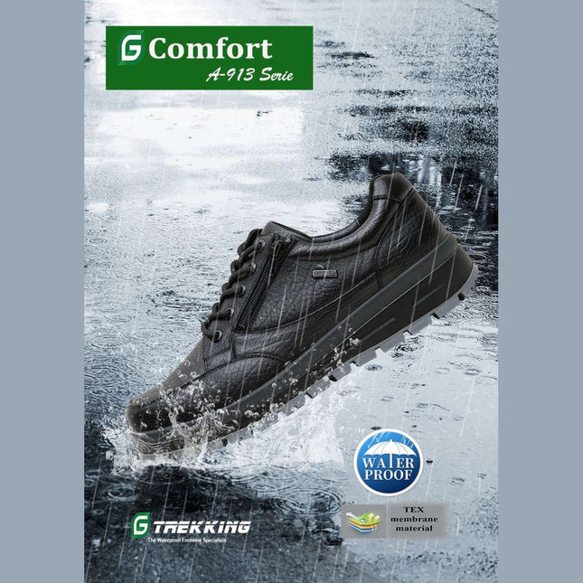 G Comfort A-913S Black Wide Fit Trekking Shoes Waterproof