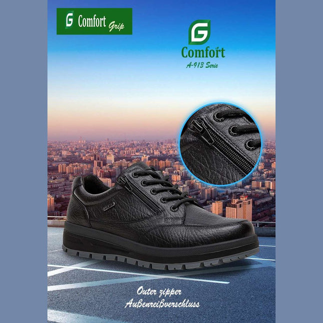 G Comfort A-913S Black Wide Fit Trekking Shoes Waterproof