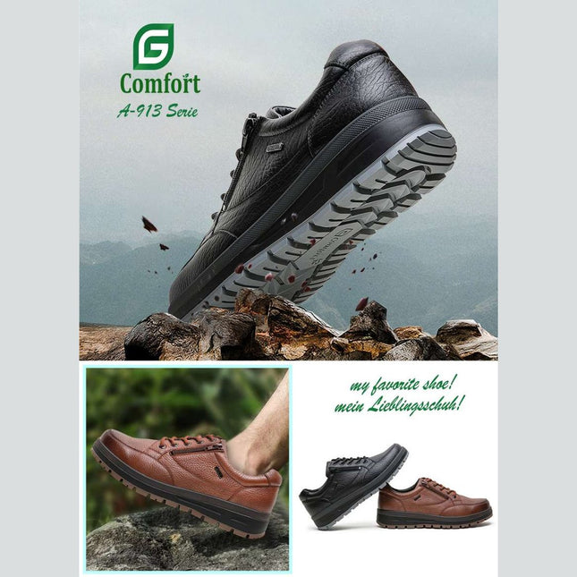 G Comfort A-913S Black Wide Fit Trekking Shoes Waterproof