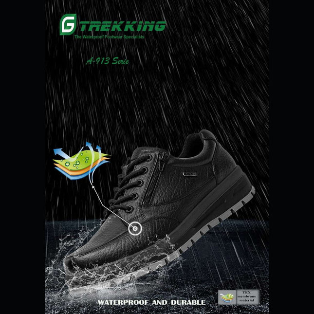 G Comfort A-913S Black Wide Fit Trekking Shoes Waterproof