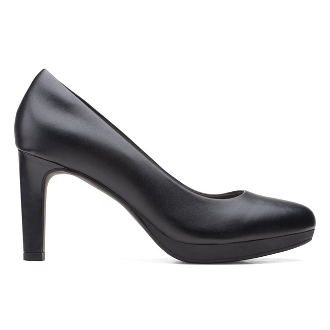 Clarks Ambyr Joy Women’s Black Leather Pump — Classic Court Heel with Ultimate Comfort Cushioning