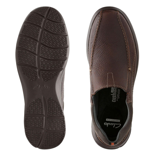 Clarks Men’s Cotrell Step Brown Oily Leather Wide-Width Lace-Up Shoes – Lightweight, Durable Leather Shoes with Cushioned Comfort & Long-Lasting Grip