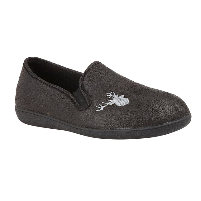 Lotus Claude Black Mens Slippers