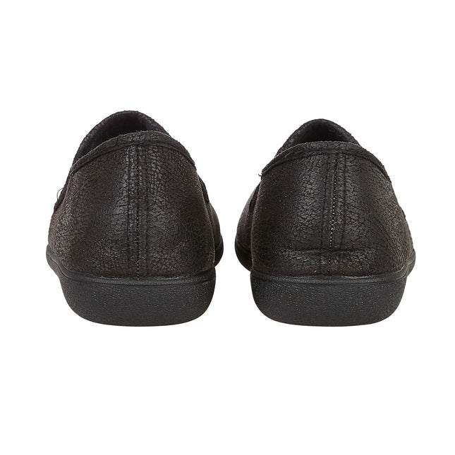 Lotus Claude Black Mens Slippers