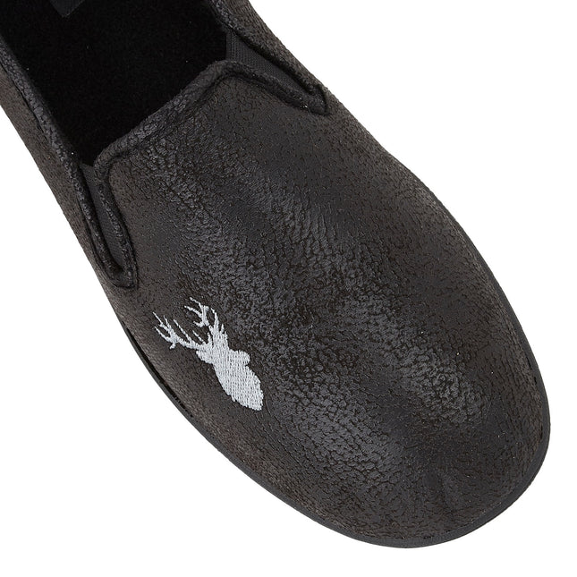 Lotus Claude Black Mens Slippers
