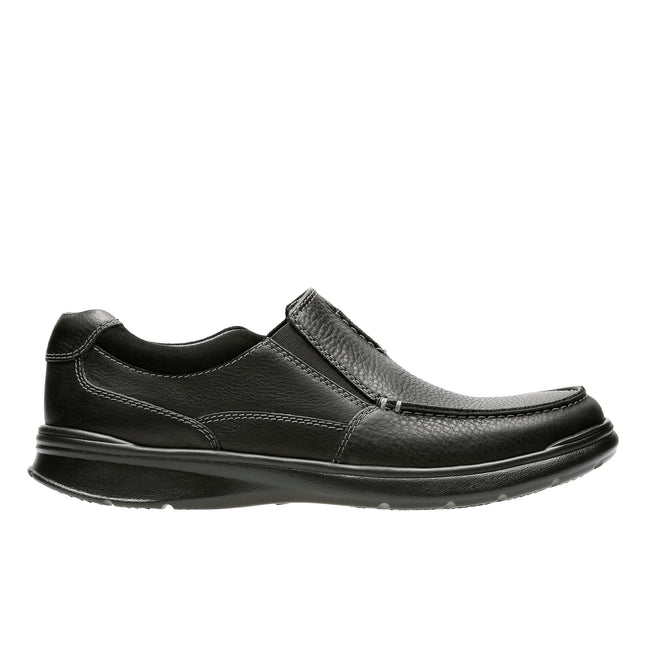 Clarks Cotrell Free Black Oily Leather - Standard Width - Lightweight & Long-lasting