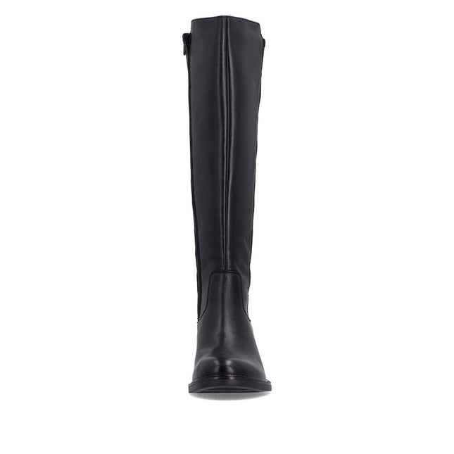 Remonte D2W74-00 Black Leather Knee-High Womens Boot