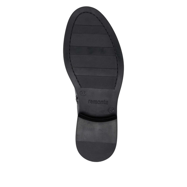 Remonte D2W74-00 Black Leather Knee-High Womens Boot