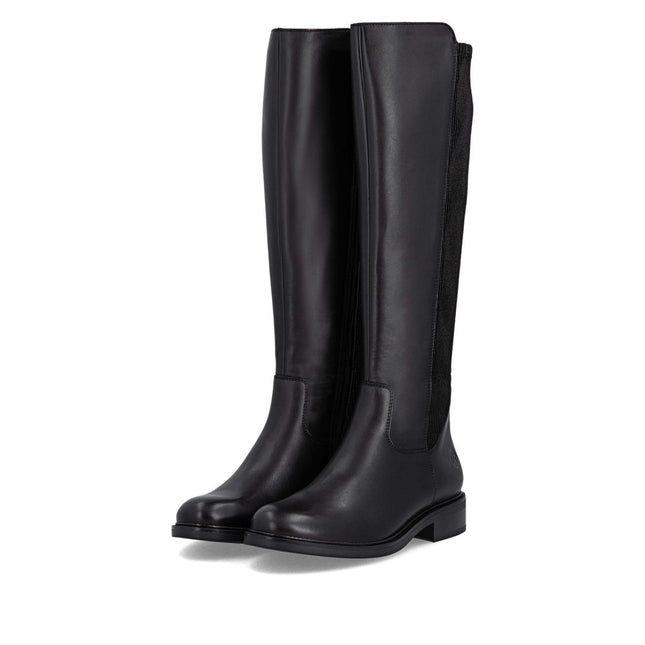 Remonte D2W74-00 Black Leather Knee-High Womens Boot