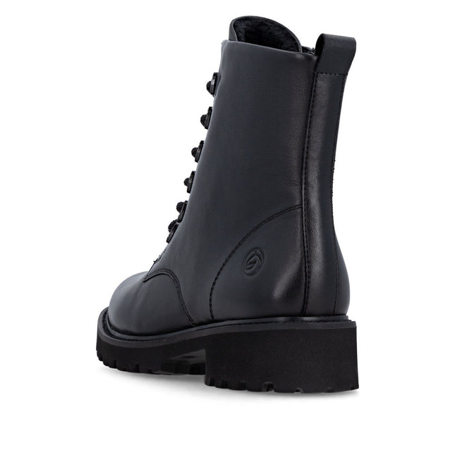 Remonte D8653-00 Black Leather Womens Ankle Boot
