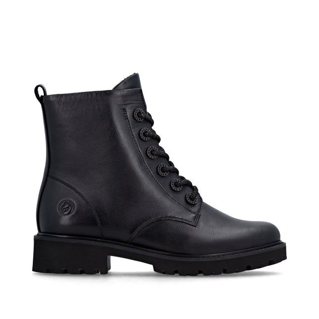 Remonte D8653-00 Black Leather Womens Ankle Boot