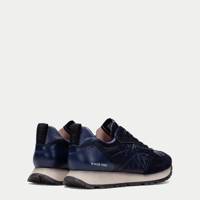 Hispanitas Women’s Kansas Navy Leather Trainer – Premium Lace-Up Sneaker with Triflow® Cushioning & Removable Insole