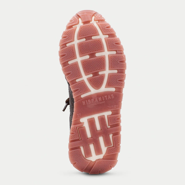 Hispanitas Women’s Kansas Bolmet Wine Leather Trainer – Premium Leather Lace-Up Sneaker with Removable Insole