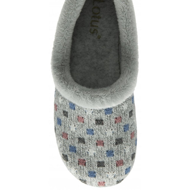 Lotus Amparo ULH132 Grey Ladies Slippers