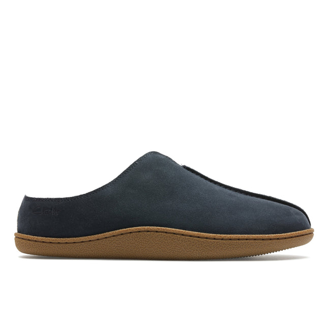 Clarks Home Mule Navy Suede Mens Slippers