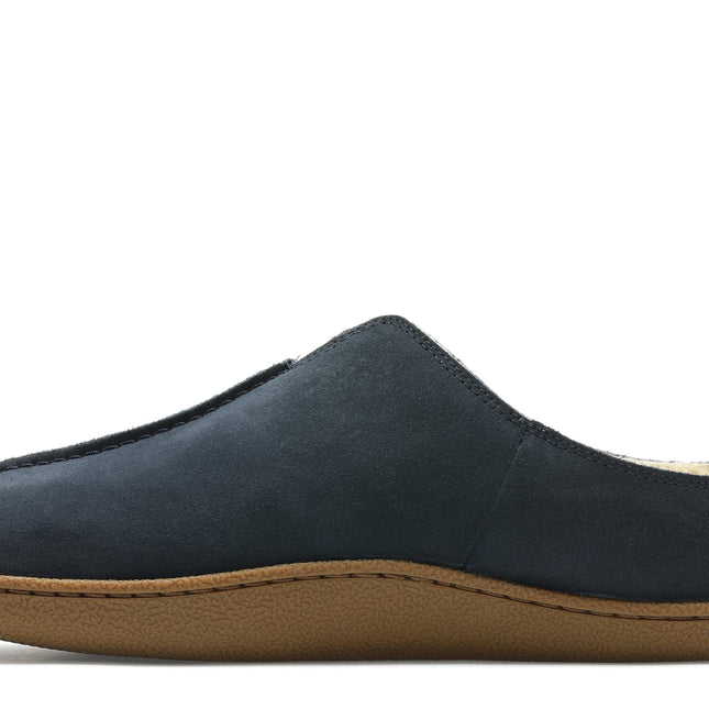 Clarks Home Mule Navy Suede Mens Slippers