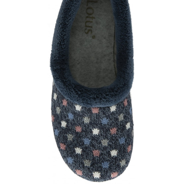 Lotus Amparo ULH132 Navy Ladies Slippers