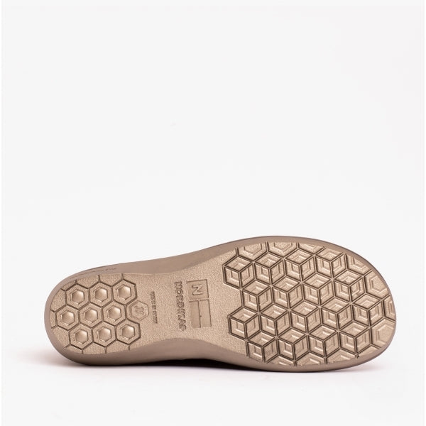 Nordikas 305-O - Burgundy Suede / Snow-Grey Trim Ladies Slippers