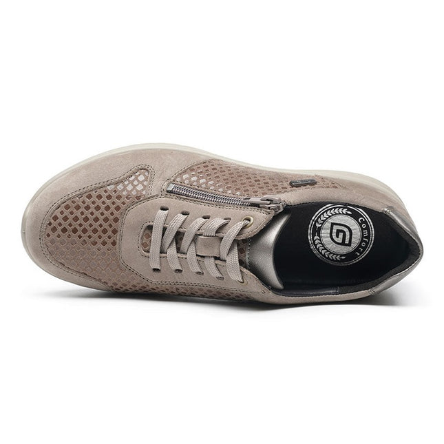 G Comfort P-819GF Grey Wide Fit Trainer Waterproof