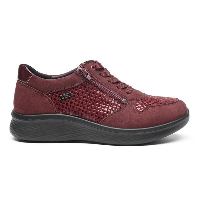 G Comfort P-819MB Burgundy Wide Fit Trainer Waterproof