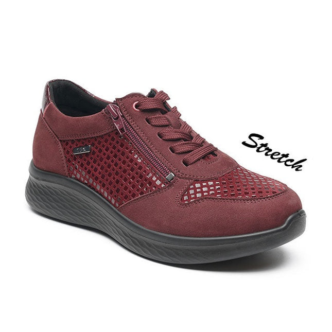 G Comfort P-819MB Burgundy Wide Fit Trainer Waterproof