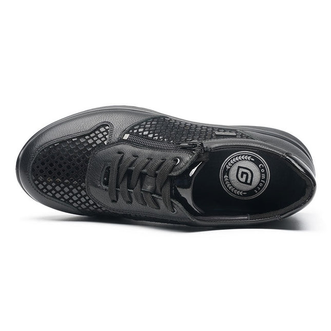 G Comfort P-819SW Black Wide Fit Trainer Waterproof