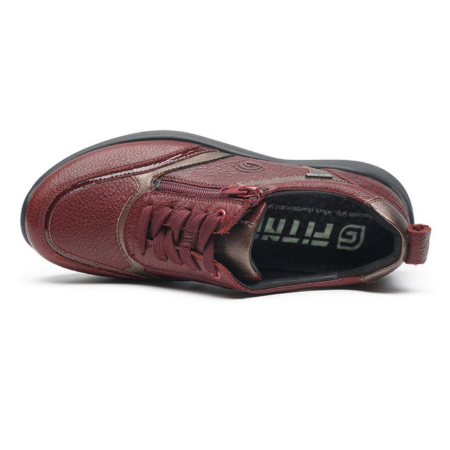G Comfort R-55812R Burgundy Wide Fit Trainer Waterproof