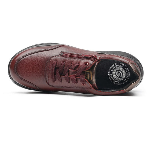 G Comfort S-2725R Burgundy Wide Fit Trainer Waterproof