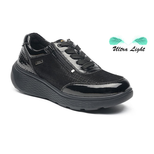 G Comfort S-2725SF Black Combi Wide Fit Trainer Waterproof