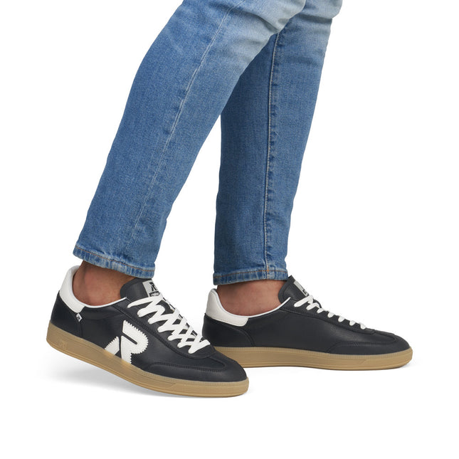 Rieker U2200-00 Black Leather Slip-On Sneakers – Lightweight Casual Trainers with Cushioned Comfort & Easy Slip-On Design