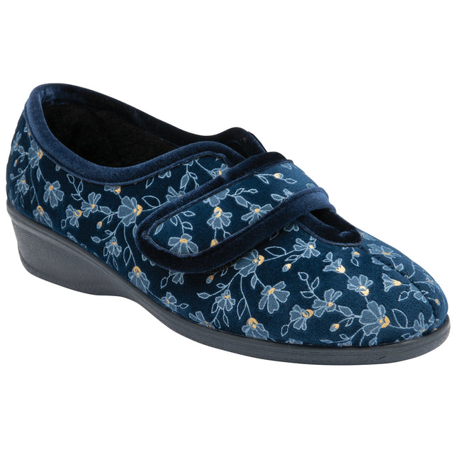 Lotus Wilma Blue Ladies Slippers