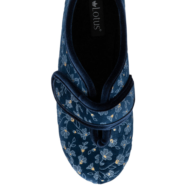Lotus Wilma Blue Ladies Slippers