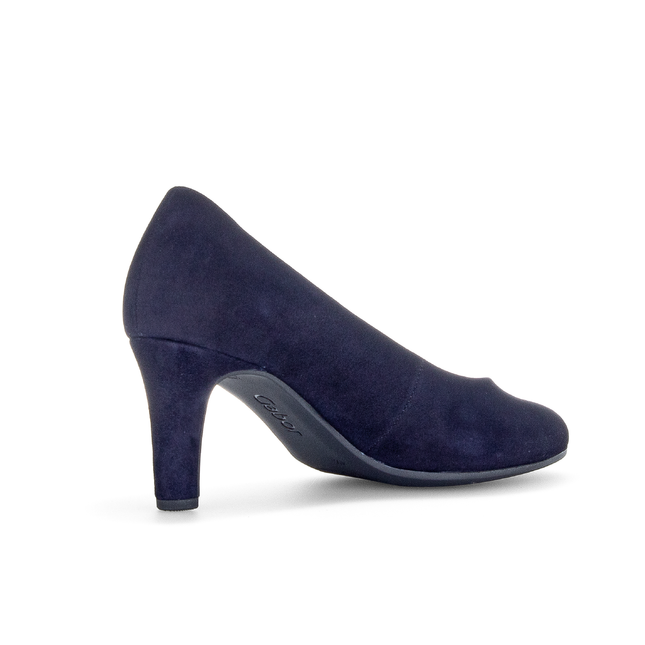 Gabor Women’s Edina 01.410.16 Navy Suede Court Shoe – Elegant Mid-Heel Pump with Comfort Fit