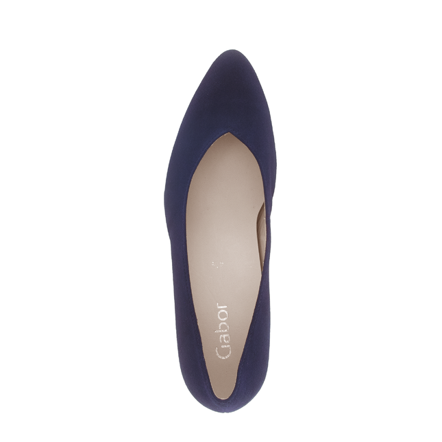 Gabor Women’s 71.431.16 Dixie Navy Suede Heel – Low Block Heel Slip-On Pump