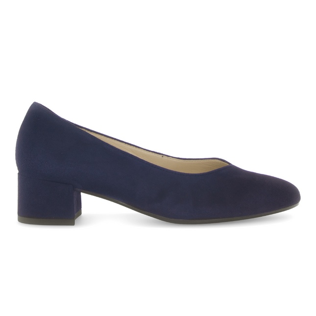 Gabor Women’s 71.431.16 Dixie Navy Suede Heel – Low Block Heel Slip-On Pump