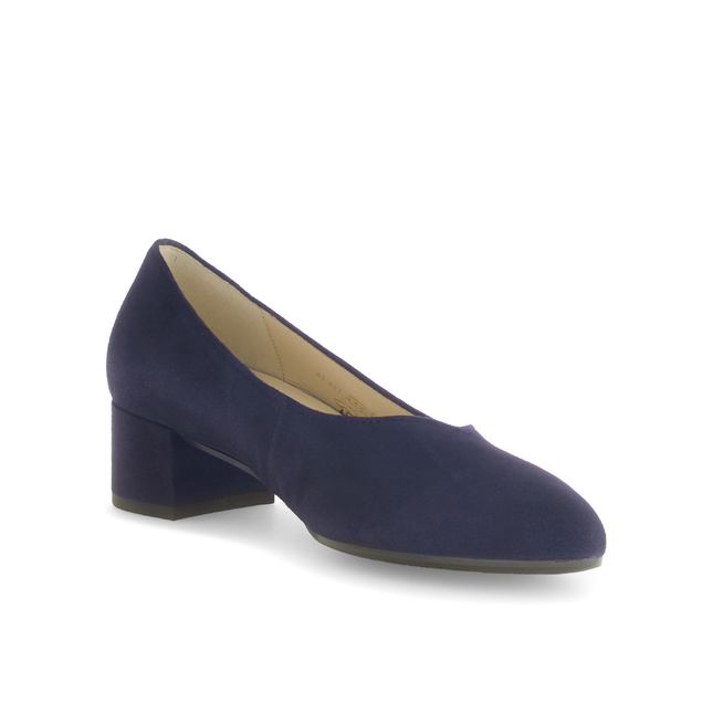 Gabor Women’s 71.431.16 Dixie Navy Suede Heel – Low Block Heel Slip-On Pump