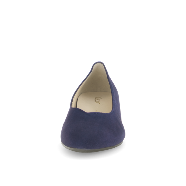 Gabor Women’s 71.431.16 Dixie Navy Suede Heel – Low Block Heel Slip-On Pump
