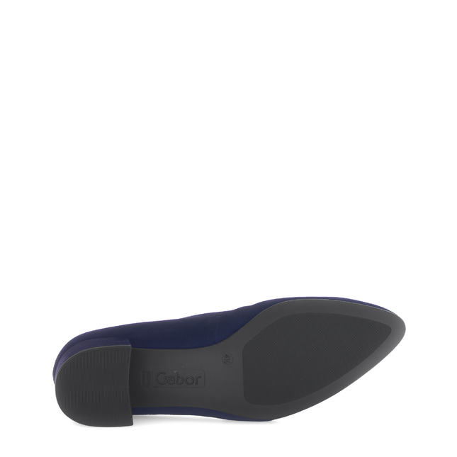 Gabor Women’s 71.431.16 Dixie Navy Suede Heel – Low Block Heel Slip-On Pump
