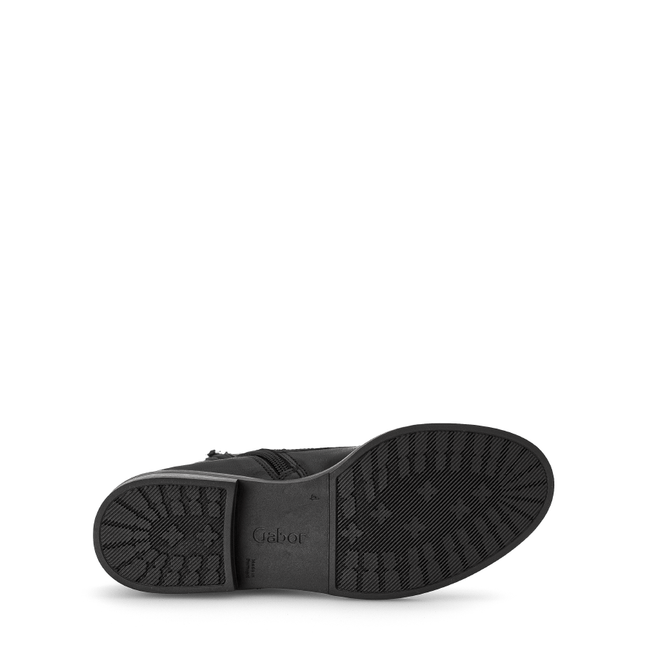 Gabor Women’s 71.791.29 Hay Black Leather Ankle Boot – Lace & Side Zip Comfort Boot