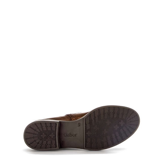 Gabor Women’s 71.791.28 Hay Brown Leather Ankle Boot – Lace & Side Zip Comfort Boot