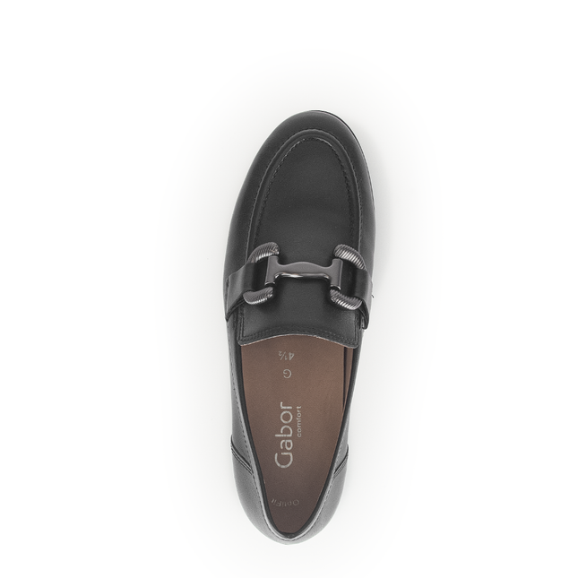 Gabor 72.422.37 Dupri Black Leather Loafer