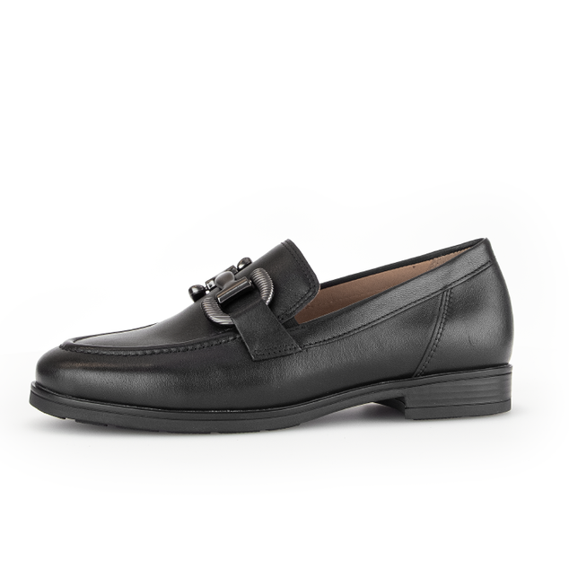Gabor 72.422.37 Dupri Black Leather Loafer